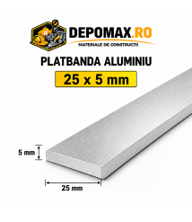 Platbanda aluminiu 25 x 5 mm, 6 metri (EN-AW 6060)